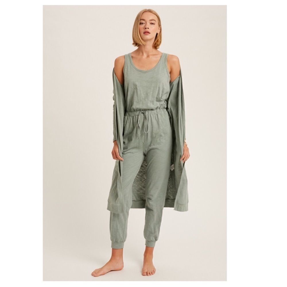𝅺textured cotton jumpsuit & long cardigan knit sets - Picture 7 of 16
